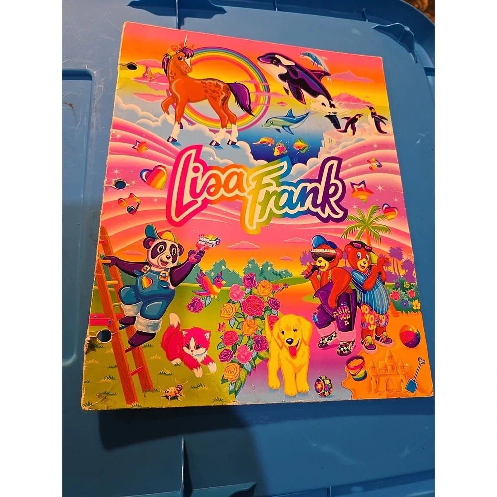 Vintage 90's Fantastic World Of Lisa Frank - Rainbow Folder See Pictures